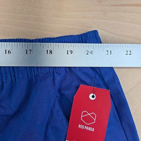 Red Panda Unisex Straight Leg Elastic Waist Drawstring Scrub Pant Royal Blue 3XL - Picture 6 of 10